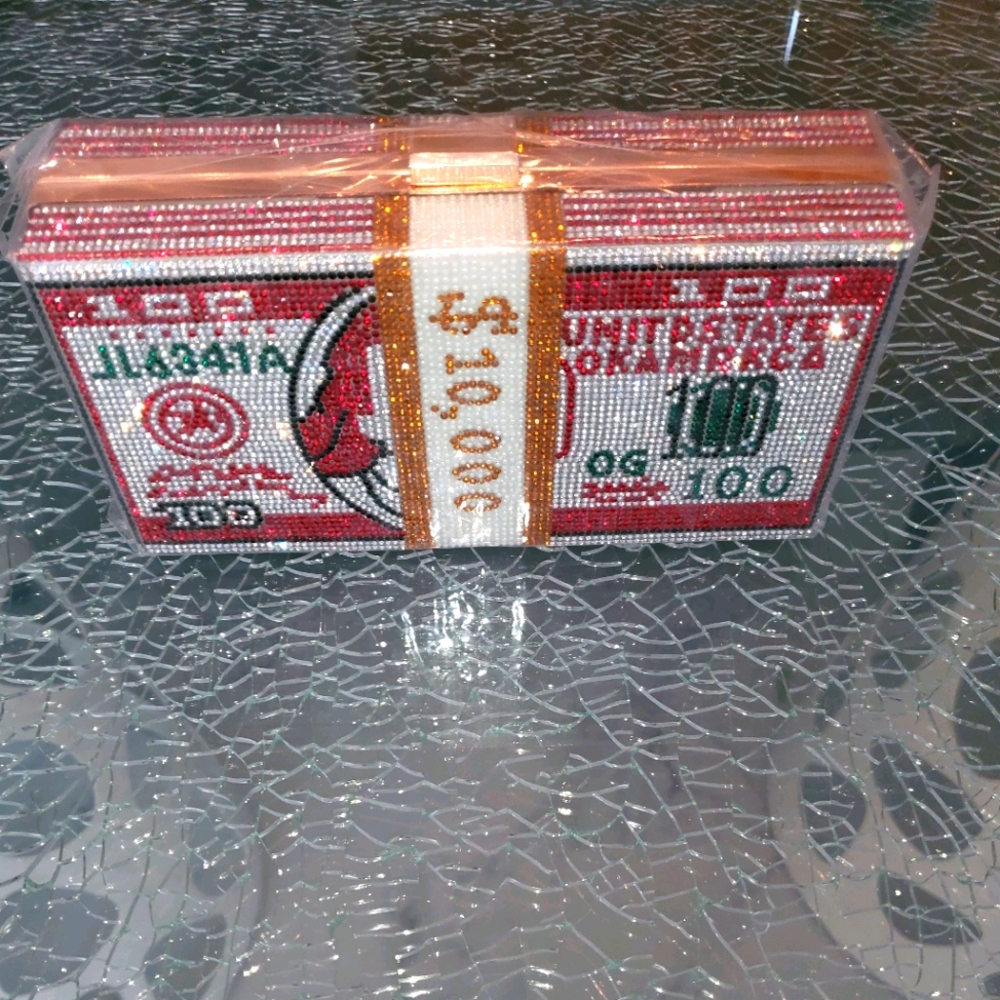 MONEY STACK CLUTCH RED